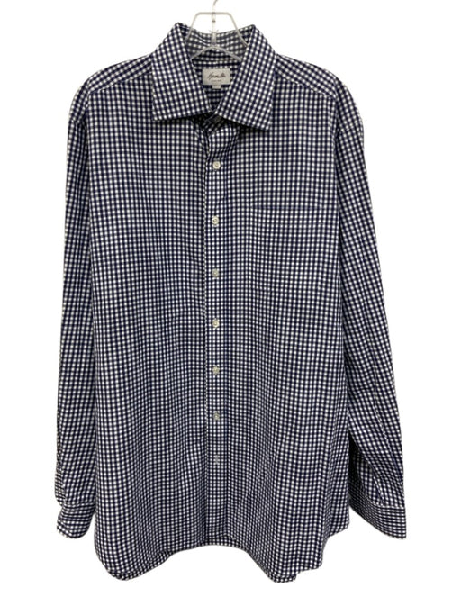 Hamilton Size XXL Blue & White Cotton Gingham Button Down Long Sleeve Shirt Blue & White / XXL
