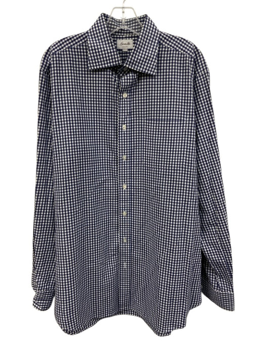 Hamilton Size XXL Blue & White Cotton Gingham Button Down Long Sleeve Shirt Blue & White / XXL