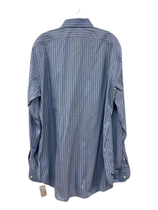 Sid Mashburn Size Est XL Blue & Green Cotton Striped Button Up Long Sleeve Shirt Blue & Green / Est XL
