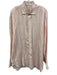 Borrelli Size 16.5 Pink & White Linen Striped Button Down Long Sleeve Shirt Pink & White / 16.5