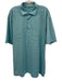 Peter Millar Size XL Blue & White Polyester Striped Polo Men's Short Sleeve Blue & White / XL