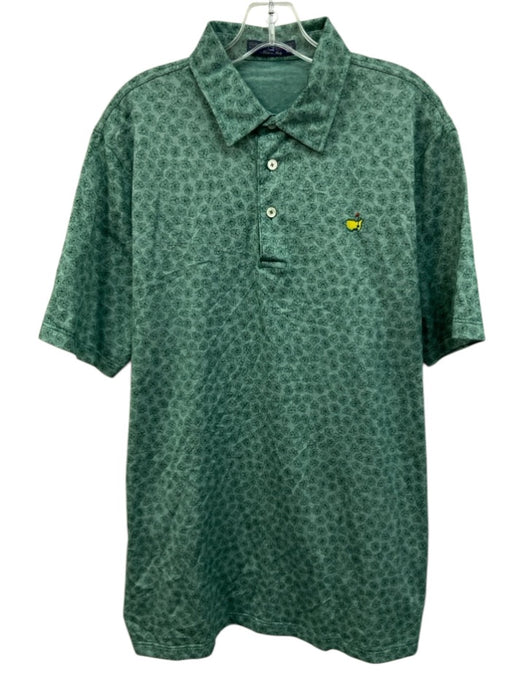 Clubhouse Collection Size XL Green Cotton Floral Polo Men's Short Sleeve Green / XL