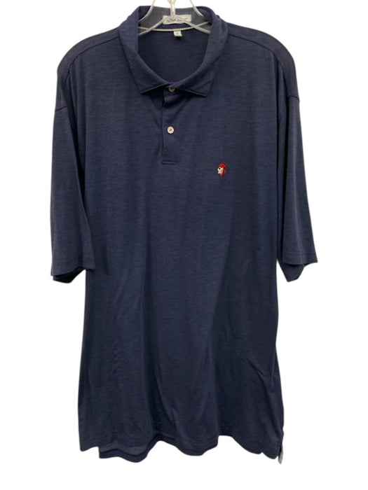 Peter Millar Size XL Blue Polyester Polo Men's Short Sleeve Blue / XL