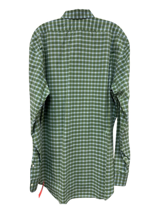 Sid Mashburn Size Est XL Green & Blue Cotton Plaid Button Up Long Sleeve Shirt Green & Blue / Est XL