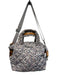 MZ Wallace Gray, Pink & Blue Nylon Quilted Double Handle Zip Close Bag Gray, Pink & Blue / XS