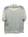 Tory Burch Size M Slate Teal & Cream Silk & Cotton Blend Fabric Block Top Slate Teal & Cream / M