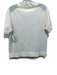 Tory Burch Size M Slate Teal & Cream Silk & Cotton Blend Fabric Block Top Slate Teal & Cream / M