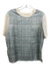 Tory Burch Size M Slate Teal & Cream Silk & Cotton Blend Fabric Block Top Slate Teal & Cream / M