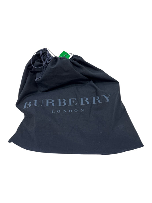 Burberry Black Canvas Leather trim Logo Zipper Closure Hand Bag Black