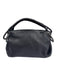 Bottega Veneta Black Leather Wrapped Handle Side Rings Zipper Closure Bag Black