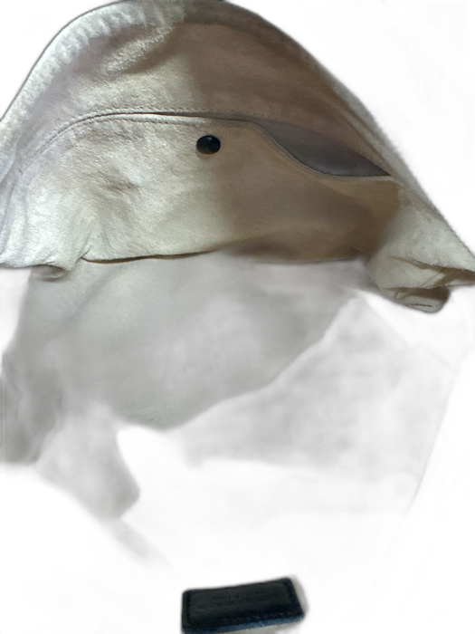 Bottega Veneta Black Leather Wrapped Handle Side Rings Zipper Closure Bag Black