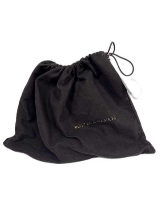 Bottega Veneta Black Leather Wrapped Handle Side Rings Zipper Closure Bag Black