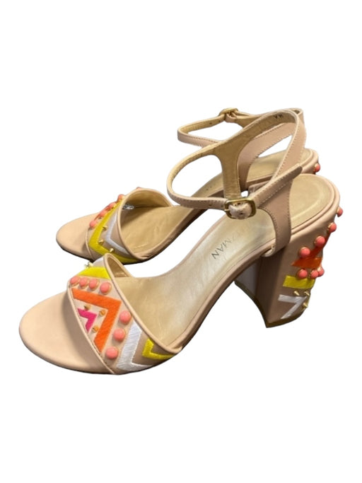 Stuart Weitzman Shoe Size 7.5 Tan, Orange, Yellow Leather Open Toe Shoes Tan, Orange, Yellow / 7.5