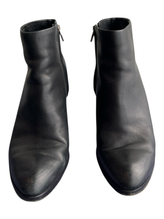 Alexander Wang Shoe Size 38.5 Black Leather Pointed Toe Side Zip Booties Black / 38.5