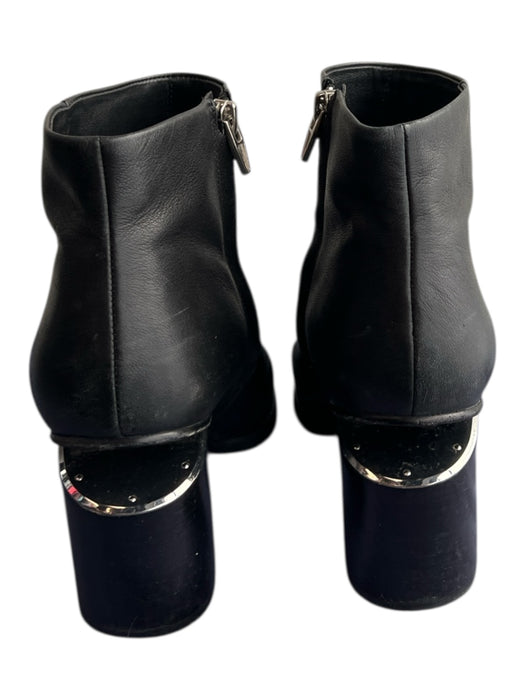 Alexander Wang Shoe Size 38.5 Black Leather Pointed Toe Side Zip Booties Black / 38.5