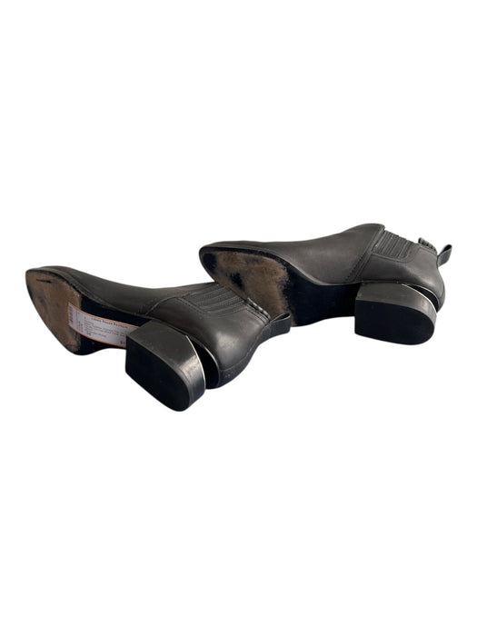 Alexander Wang Shoe Size 38 Black Leather Pointed Toe Stretch Panels Booties Black / 38