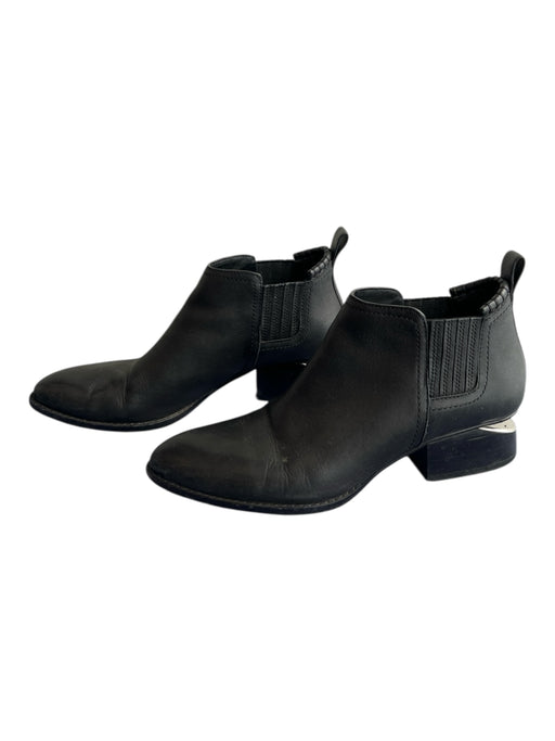 Alexander Wang Shoe Size 38 Black Leather Pointed Toe Stretch Panels Booties Black / 38