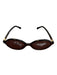 Miu Miu Black Acetate Gold Metal Vertical Logo oval Sunglasses Black