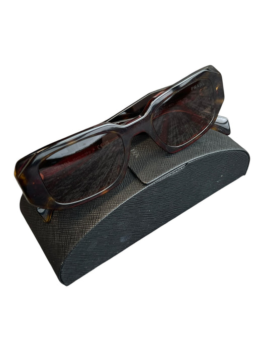 Prada Tortoise shell Acetate Chunky Temples Logo Sunglasses Tortoise shell