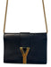 Yves Saint Laurent Black & Gold Calfskin Chain Shoulder & Crossbody Straps Bag Black & Gold / Mini Pouchette