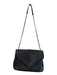 Saint Laurent Gunmetal Leather Silvertone hardware Logo chain link strap Bag Gunmetal / Medium