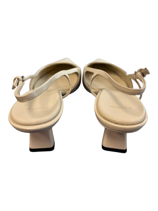 Vince Shoe Size 39 Bone Leather Pointed Toe Slingback Buckle Shoes Bone / 39