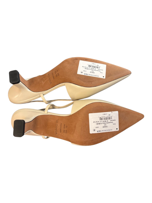 Vince Shoe Size 39 Bone Leather Pointed Toe Slingback Buckle Shoes Bone / 39