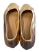 Schutz Shoe Size 7.5 Gold Leather Metallic Square Toe Ballerina Bow Detail Shoes Gold / 7.5