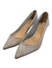 Christian Louboutin Shoe Size 38.5 Silver Leather & Mesh Pointed Toe Pump Shoes Silver / 38.5