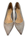 Christian Louboutin Shoe Size 38.5 Silver Leather & Mesh Pointed Toe Pump Shoes Silver / 38.5