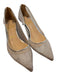 Christian Louboutin Shoe Size 38.5 Silver Leather & Mesh Pointed Toe Pump Shoes Silver / 38.5