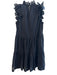 Sea New York Size Small Black Linen & Cotton High Neck Ruffle Sleeveless Dress Black / Small