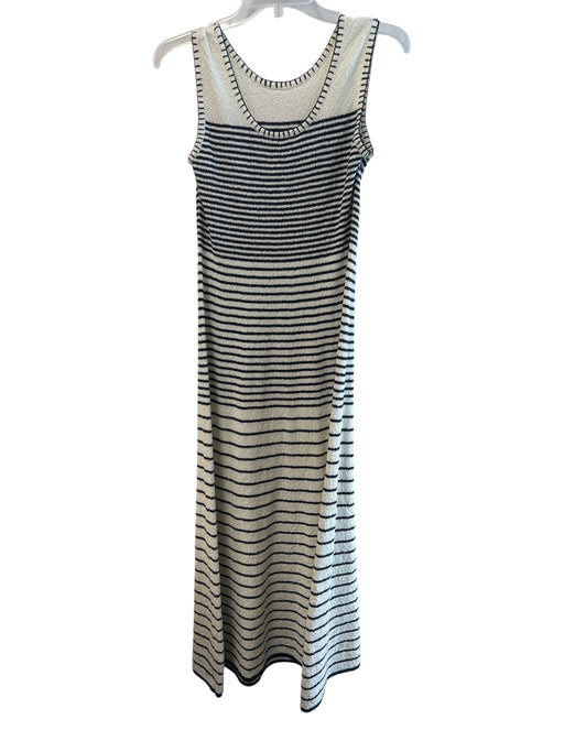Moon River Size Small White & Navy Polyester Striped Sleeveless Round Neck Dress White & Navy / Small