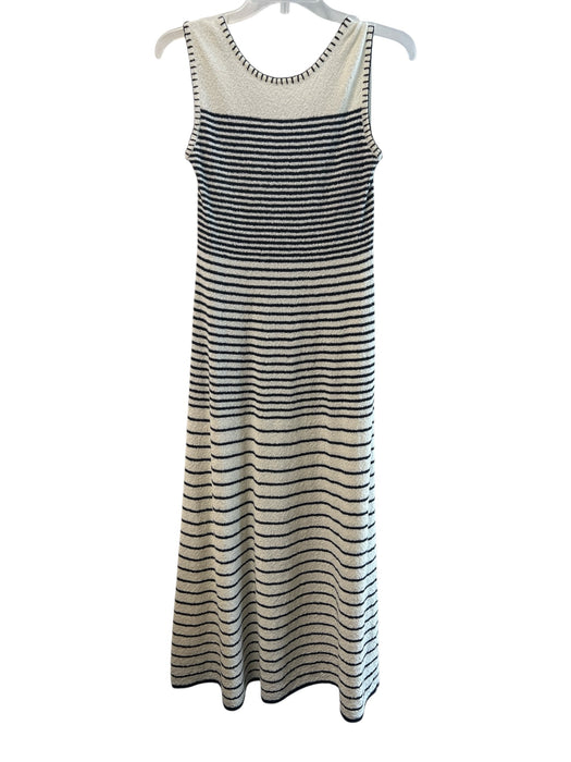 Moon River Size Small White & Navy Polyester Striped Sleeveless Round Neck Dress White & Navy / Small