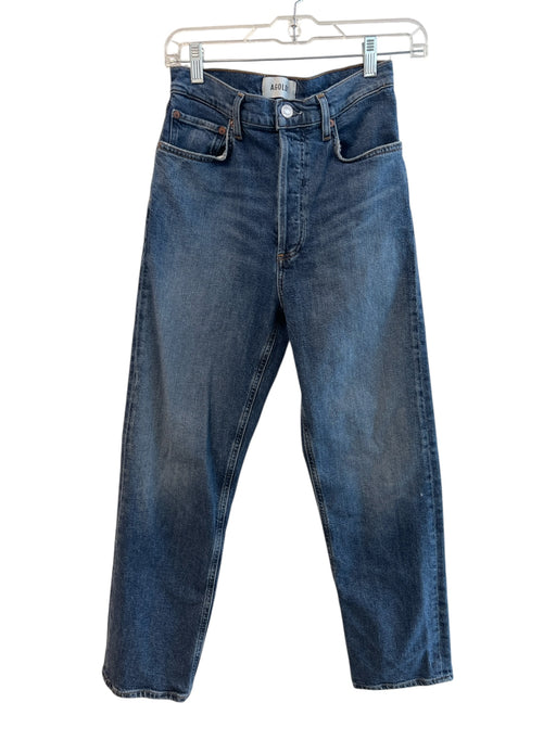 Agolde Size 26 Med Dark Wash Cotton Blend Button Fly High Waist Jeans Med Dark Wash / 26