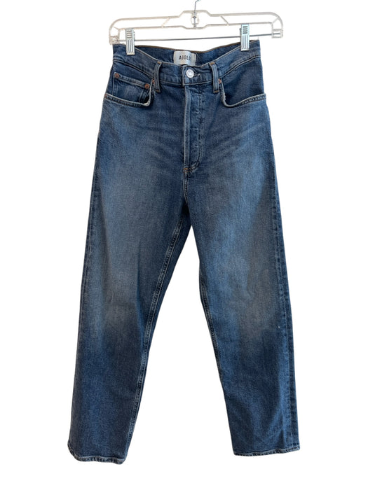 Agolde Size 26 Med Dark Wash Cotton Blend Button Fly High Waist Jeans Med Dark Wash / 26