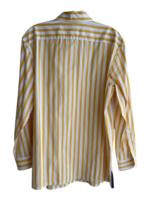 Tyler Boe Size M Yellow 100% Cotton Button Down Vertical Stripes Collared Top Yellow / M