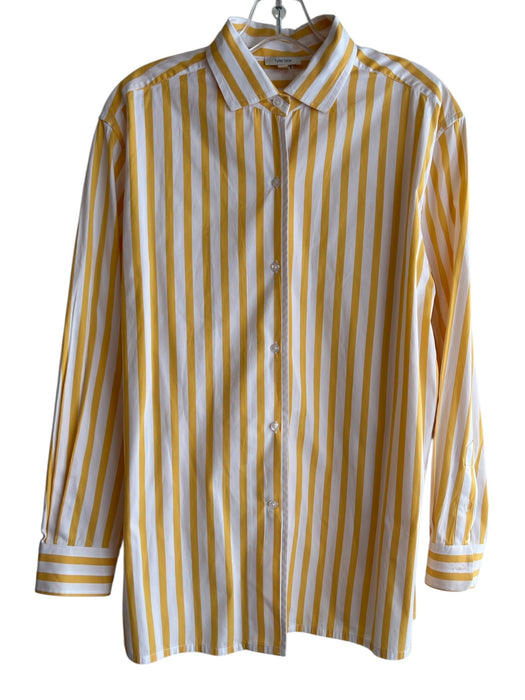 Tyler Boe Size M Yellow 100% Cotton Button Down Vertical Stripes Collared Top Yellow / M