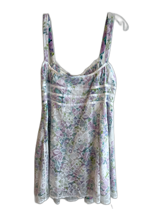 For Love & Lemons Size M Purple & Multi No Fabric Tag Lace Overlay Pleated Dress Purple & Multi / M