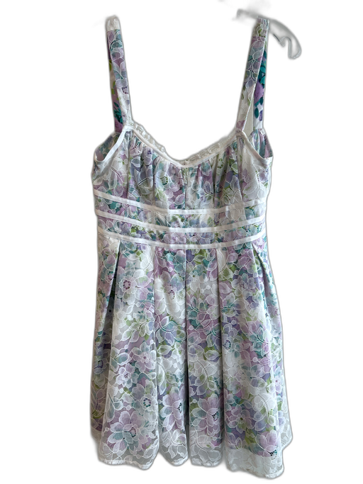 For Love & Lemons Size M Purple & Multi No Fabric Tag Lace Overlay Pleated Dress Purple & Multi / M
