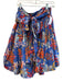 Free People Size S Blue & Red Rayon Floral Tie Waist Bubble Hem Above Knee Skirt Blue & Red / S