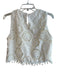 Aqua Size M White Polyester Lace Overlay Sleeveless Tassel Detail Floral Top White / M