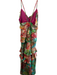 Ramy Brook Size 8 Multi & Gold Viscose & Metallic V Neck Spaghetti Strap Dress Multi & Gold / 8