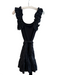 Karina Grimaldi Size Small Black Cotton Scoop Neck Sleeveless Ruffle Trim Dress Black / Small