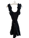 Karina Grimaldi Size Small Black Cotton Scoop Neck Sleeveless Ruffle Trim Dress Black / Small