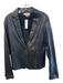 Jakett Size Medium Black Leather Contrast Stitch 1 Button Blazer Blazer Black / Medium