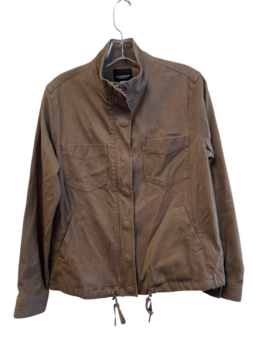 Liverpool Size Small Brown Lyocell blend Front Zip & Snap Collared Jacket Brown / Small