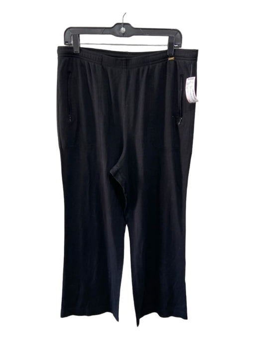 St John Sport Size 16 Black Solid Straight mid -rise Pants Black / 16
