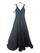 Robert Legere Size 8 Black Satin Sleeveless Beaded Gown Dress Black / 8