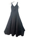 Robert Legere Size 8 Black Satin Sleeveless Beaded Gown Dress Black / 8